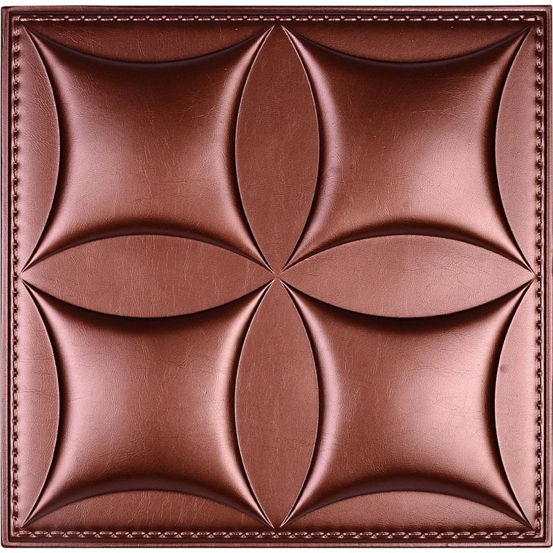 Plant fiber material decorative 3d faux leather wall covering panels