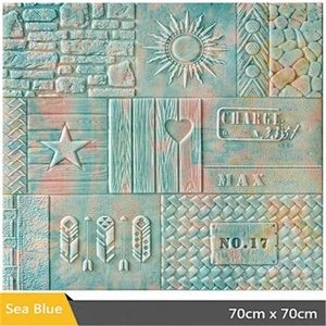 Decorated 3D wall panel sticker with self adhesive glue