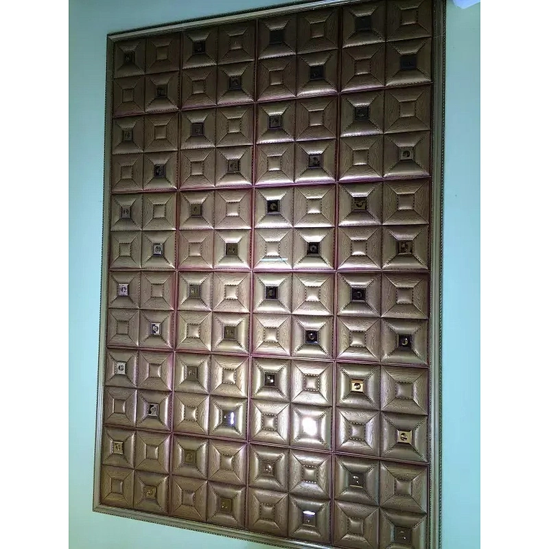 Leather Sofa Pattern Embossed 3D Wall Decorative Panel For Inner Decor
