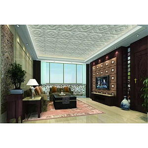 New building material 3D carved leather fire resistant decorative wall panel