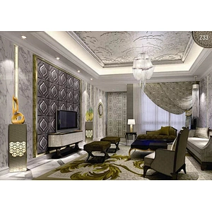 factory price 3d pu leather wall covering panels