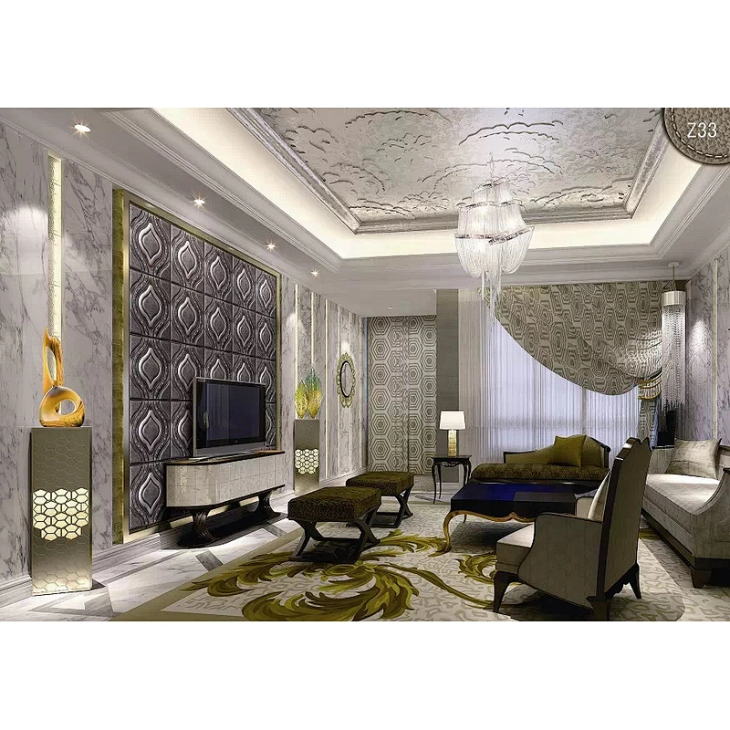 factory price 3d pu leather wall covering panels