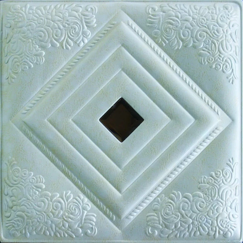Leather 3D wall panel with Decorative Glass