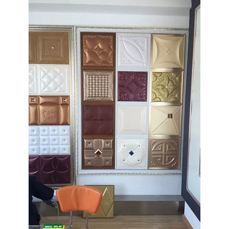 Eco Friendly Wall Decoration Faux Leather Panels PU Leather Panel 3D Wall Panel And 3D Wall Covering