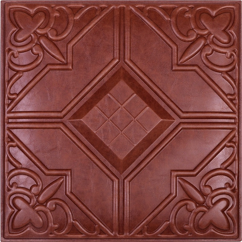 Fireproof ceiling designs for hall 3D Leather Tile