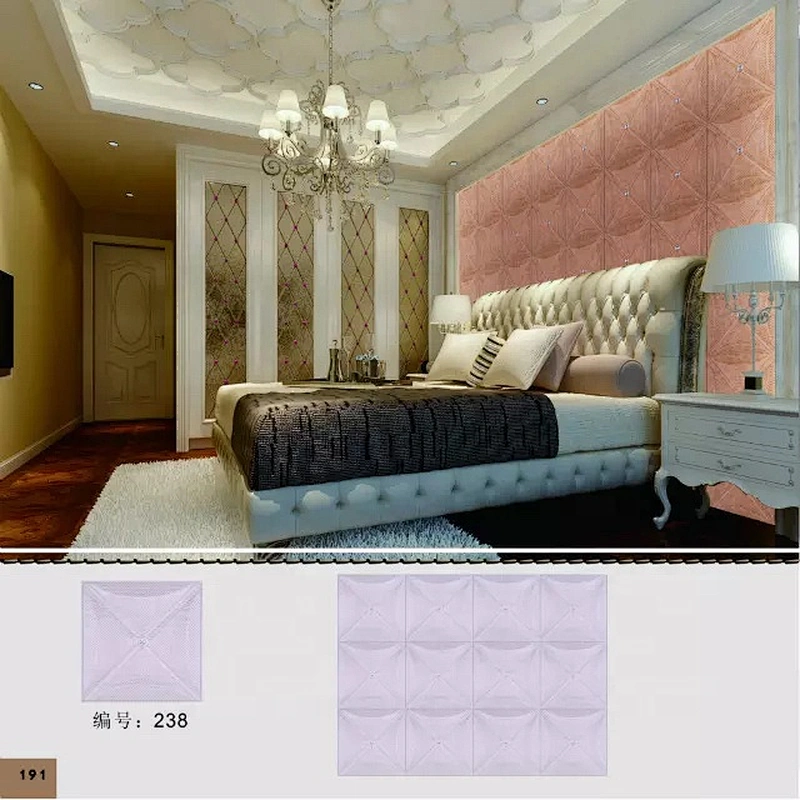 High Class Hotel Interior Embossed Effect 3D Leather Wall Panel
