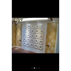 new building material 3D carved leather fire resistant decorative wall panel