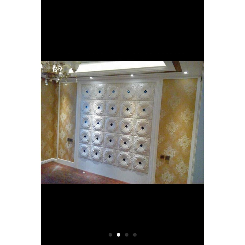 new building material 3D carved leather fire resistant decorative wall panel
