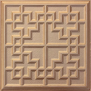 Classical Design Faux Leather Carved 3D Wall Panel For Hotel