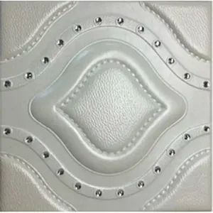 Soft Face PU Leather 3D Wall Tile For Comfort Background