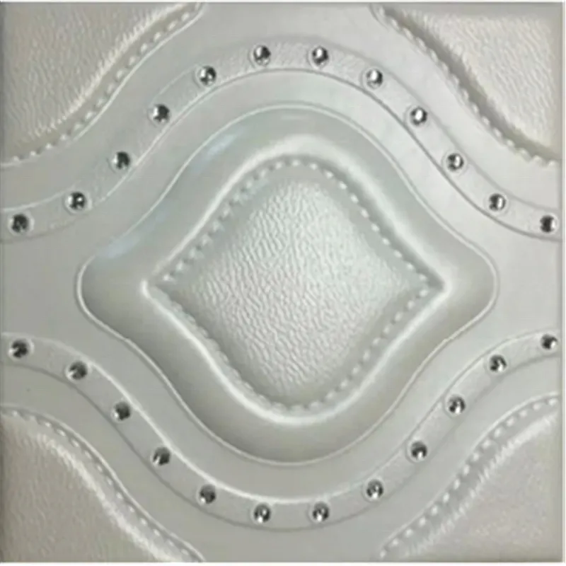 Soft Face PU Leather 3D Wall Tile For Comfort Background