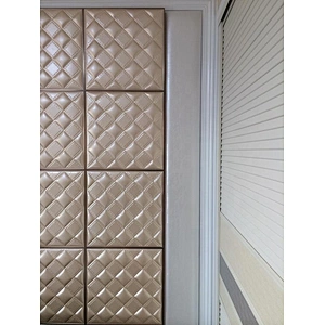 Warm Wall Face Decor Wooden Color 3D Leather Panel For Home