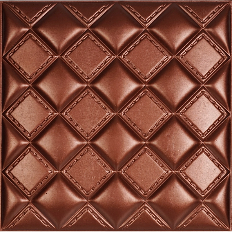 Indoor acoustic decorative hand-made 3d leather wall panel for hotel decor