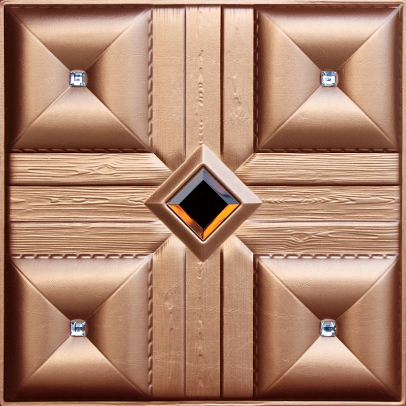 luxury Interior fireproof background decorative 3d pu leather foam wall coating panel
