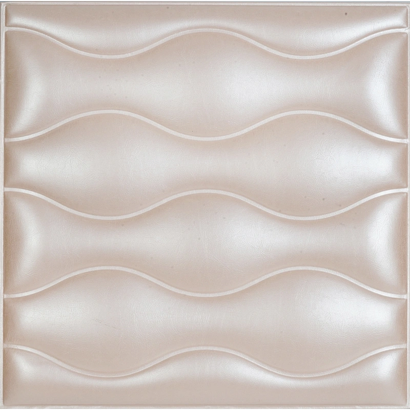 Indoor acoustic decorative hand-made 3d leather wall panel for hotel decor