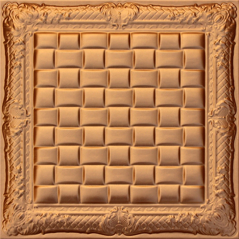 Classical Design Faux Leather Carved 3D Wall Panel For Hotel