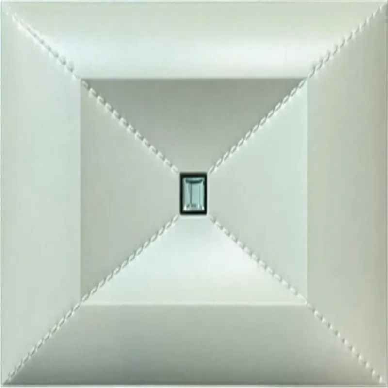 decorative embossed faux leather 3D wall tiles acoustic panels