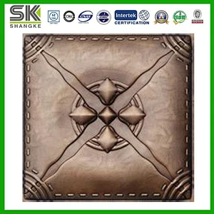 new product 3D carved pu leather foam ceiling board