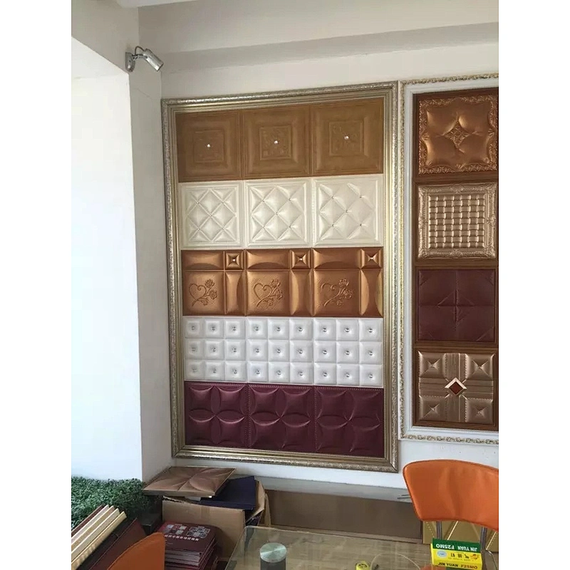 Waterproof Leather Tile 3d decorative wall panel
