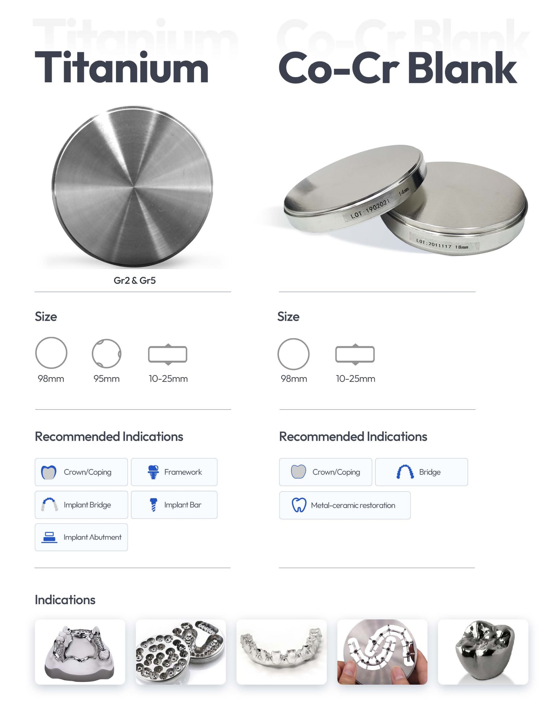 Dental Titanium Disc Block Blank
