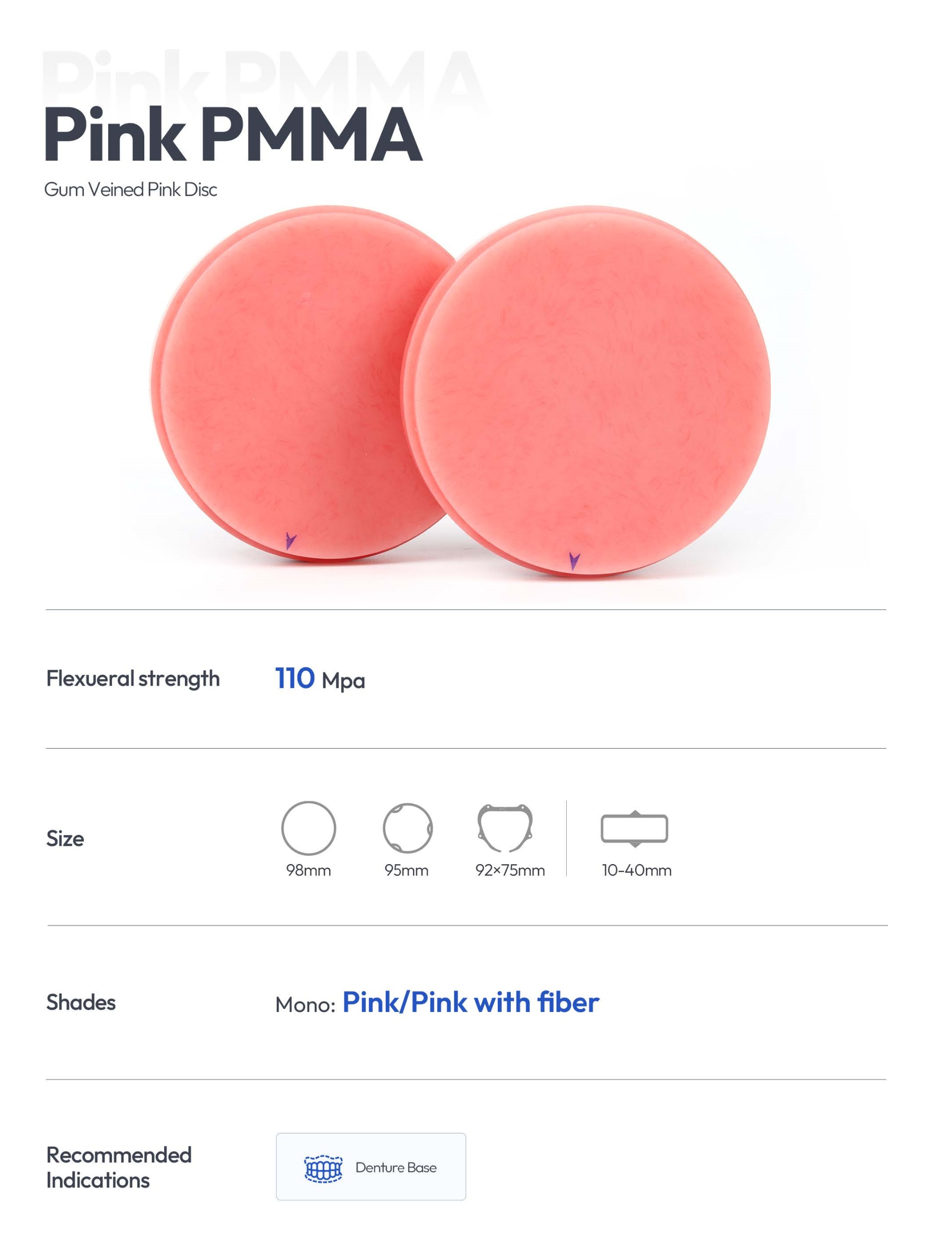 pink PMMA disc