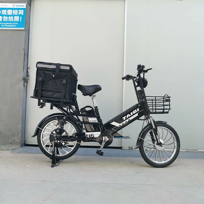 Double lithium batteries carbon steel frame 48v350w food delivery electric bike