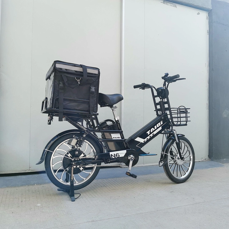 Double lithium batteries carbon steel frame 48v350w food delivery electric bike