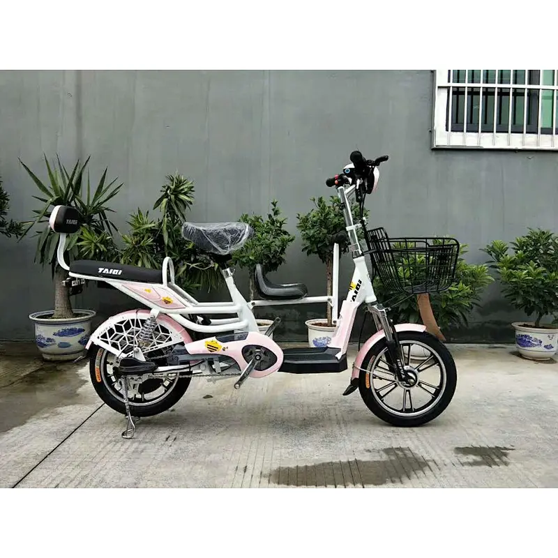 3-SEATS Battery electric bike FEIER 240-350w brushless motor 48v 10-12ah lithium battery high carbon steel frame