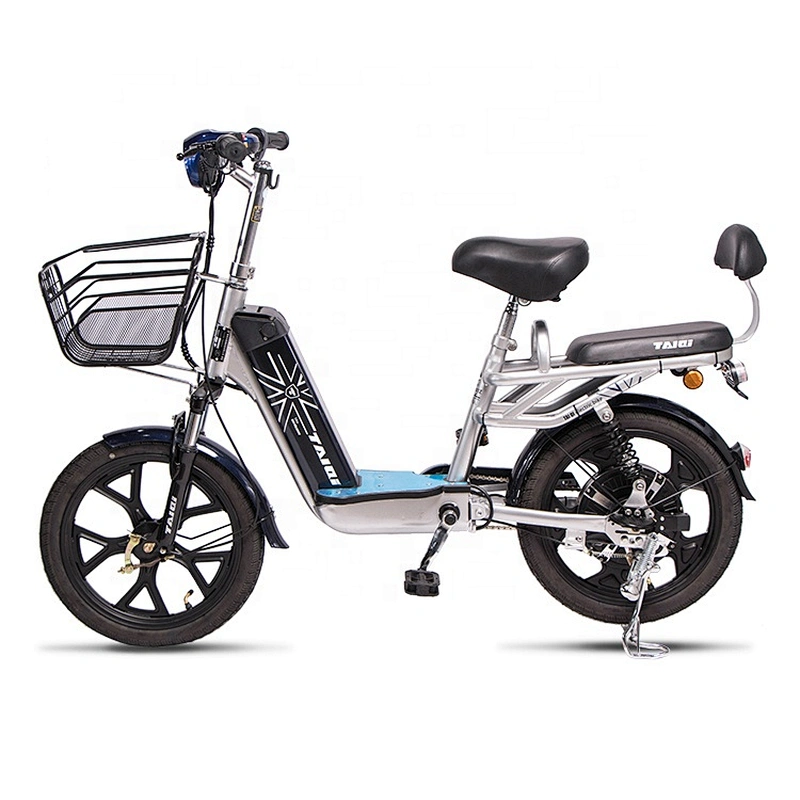 Xiaoqishi 18 inch high carbon steel electric city bike TAIQI 48V 350W motor 10ah lithium battery