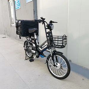 Double lithium batteries carbon steel frame 48v350w food delivery electric bike