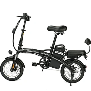 Foldable carbon steel frame 48V250W motor lithium battery electric bicycle