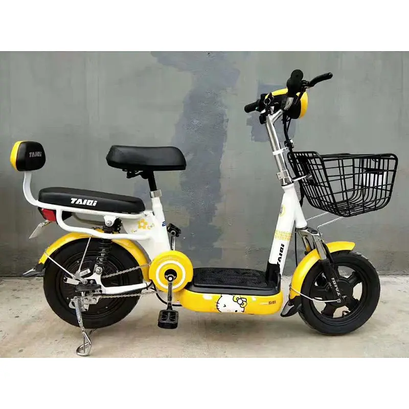 Battery electric bike TAIQI 48V 14 inch  high carbon steel city e bike electric bike 240W COOL EBIKE