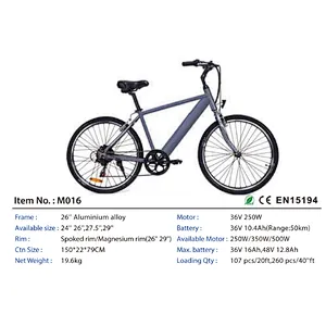 Battery electric bike lithium road ebike OEM popular  36v/48v 10-15Ah 250-500W-750w