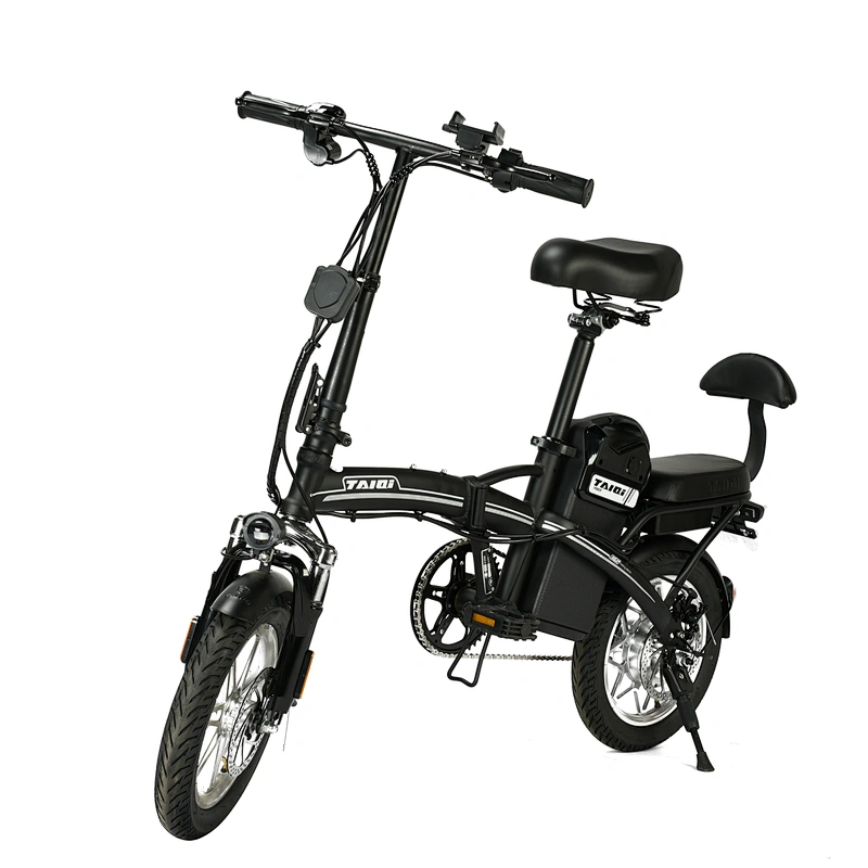 Foldable carbon steel frame 48V250W motor lithium battery electric bicycle