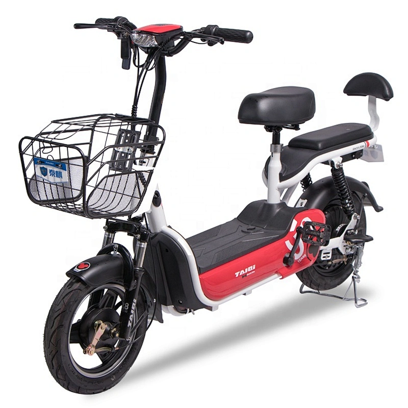 14 inch carbon steel suspension 48V350W brushless motor 48V12AH lead-acid battery electric bike