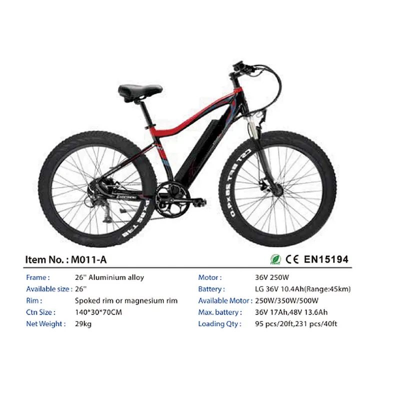 Battery electric bike lithium road ebike OEM popular  36v/48v 10-15Ah 250-500W-750w