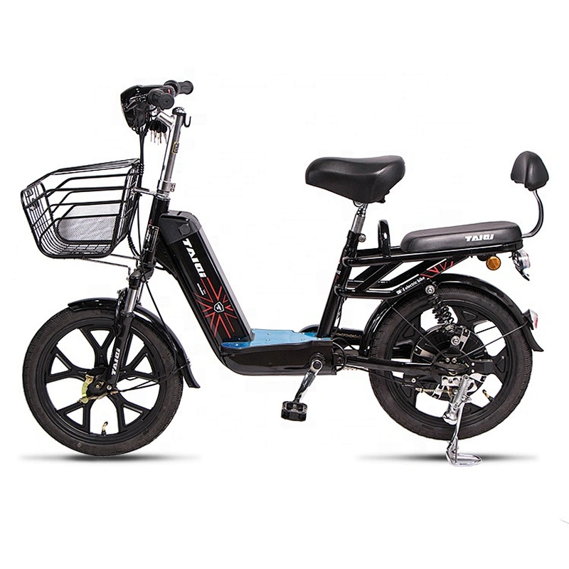 Xiaoqishi 18 inch high carbon steel electric city bike TAIQI 48V 350W motor 10ah lithium battery