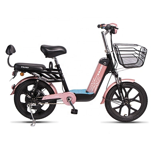 Xiaoqishi 18 inch high carbon steel electric city bike TAIQI 48V 350W motor 10ah lithium battery