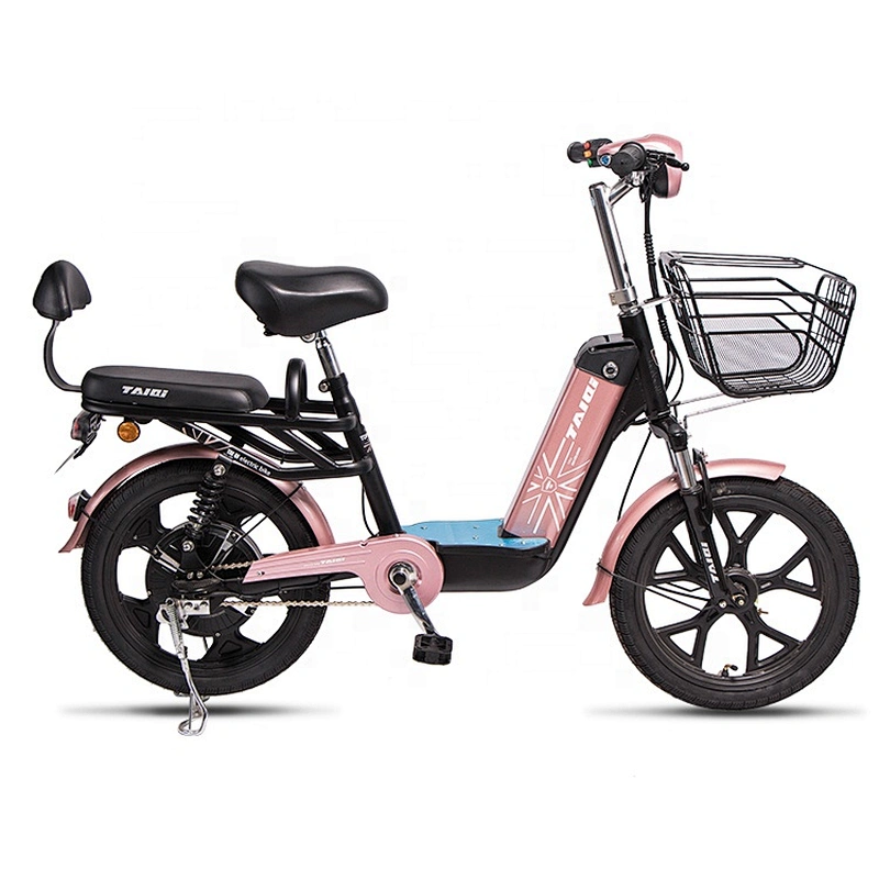 Xiaoqishi 18 inch high carbon steel electric city bike TAIQI 48V 350W motor 10ah lithium battery