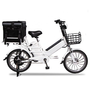 Double lithium batteries carbon steel frame 48v350w food delivery electric bike