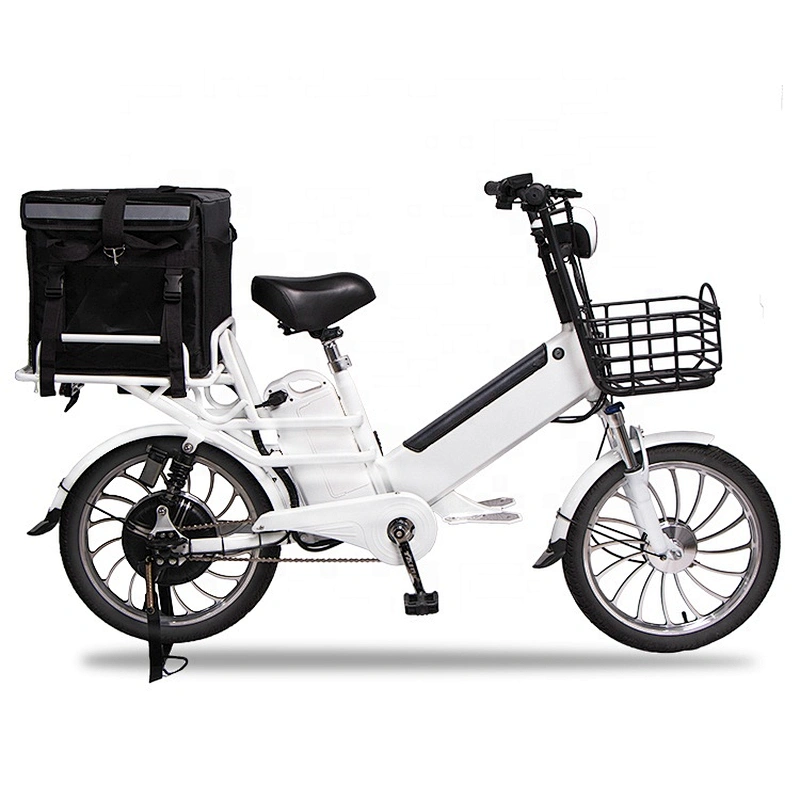 Double lithium batteries carbon steel frame 48v350w food delivery electric bike