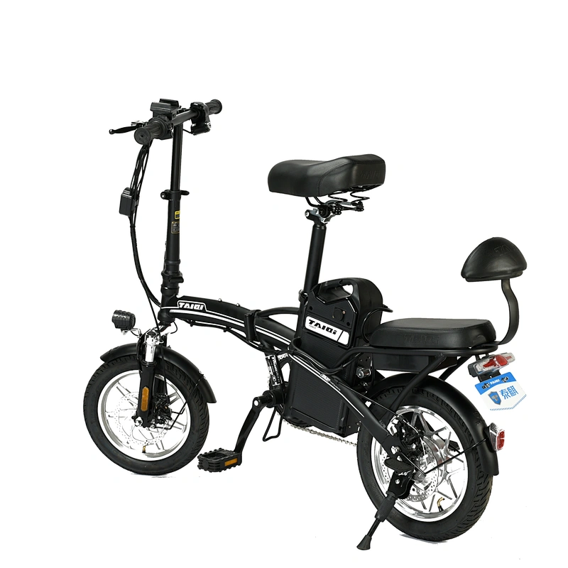 Foldable carbon steel frame 48V250W motor lithium battery electric bicycle