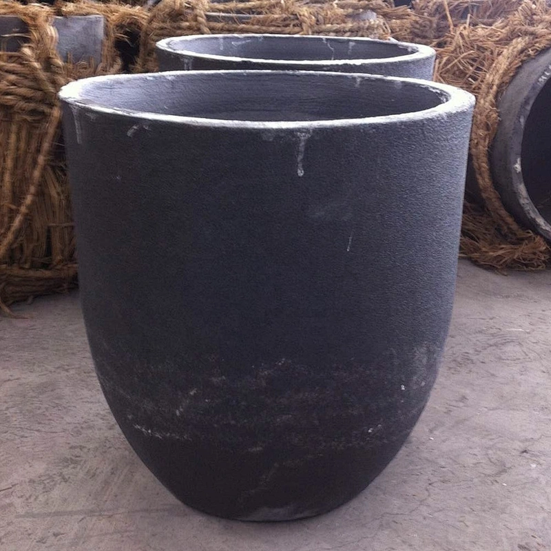 High density 200kg melting aluminium clay graphite crucible for induction furnace