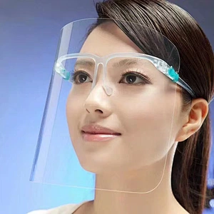 New Design Transparent Anti-fog PET Facial Shield PET with Glasses Frame