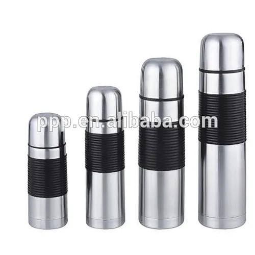 High quality 304 double wall stainless steel vacuum flask with silicone sleeve