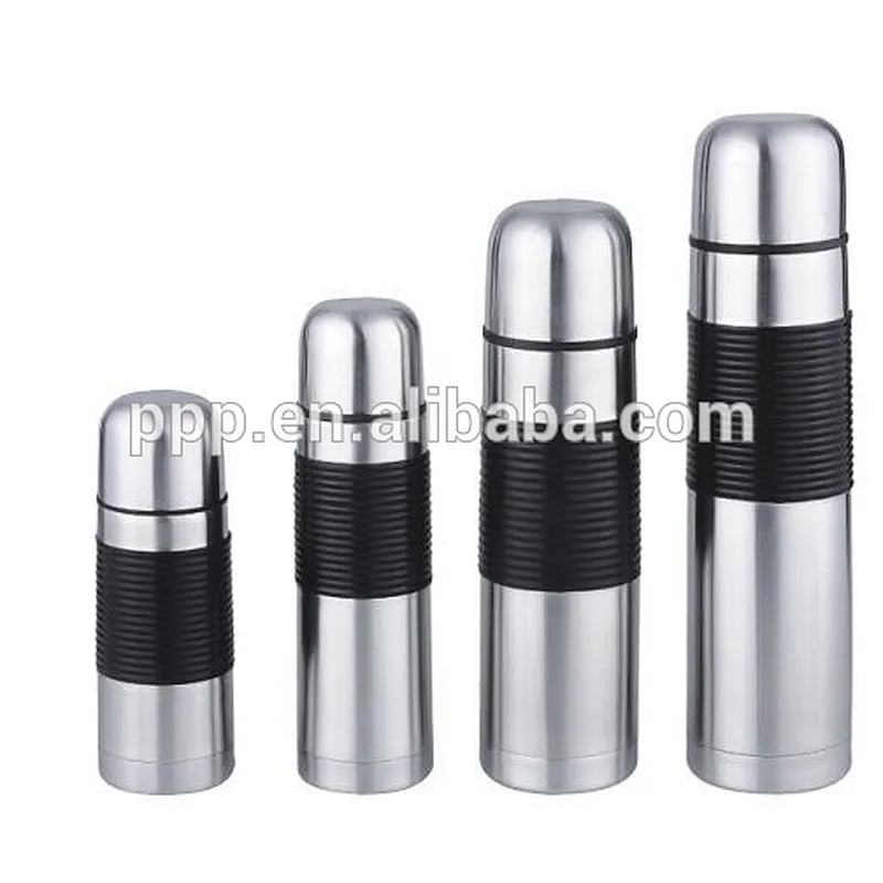High quality 304 double wall stainless steel vacuum flask with silicone sleeve