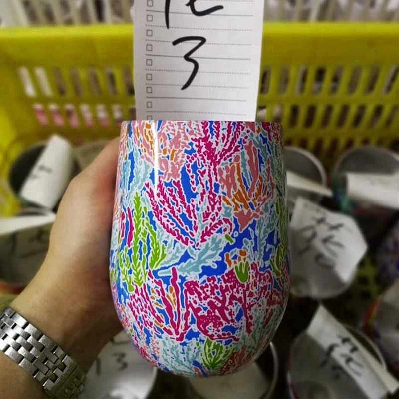 12oz lillyInspired double wall stainless steel vacuum insulated monogram stemless wine tumbler