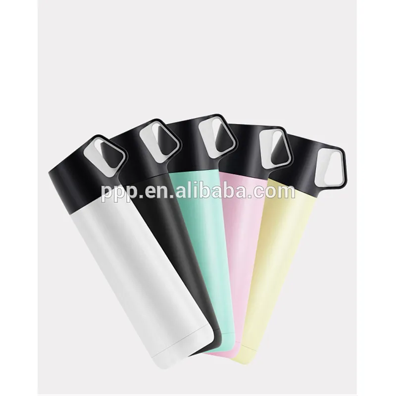 colorful double wall stainless steel vacuum water bottle with handle