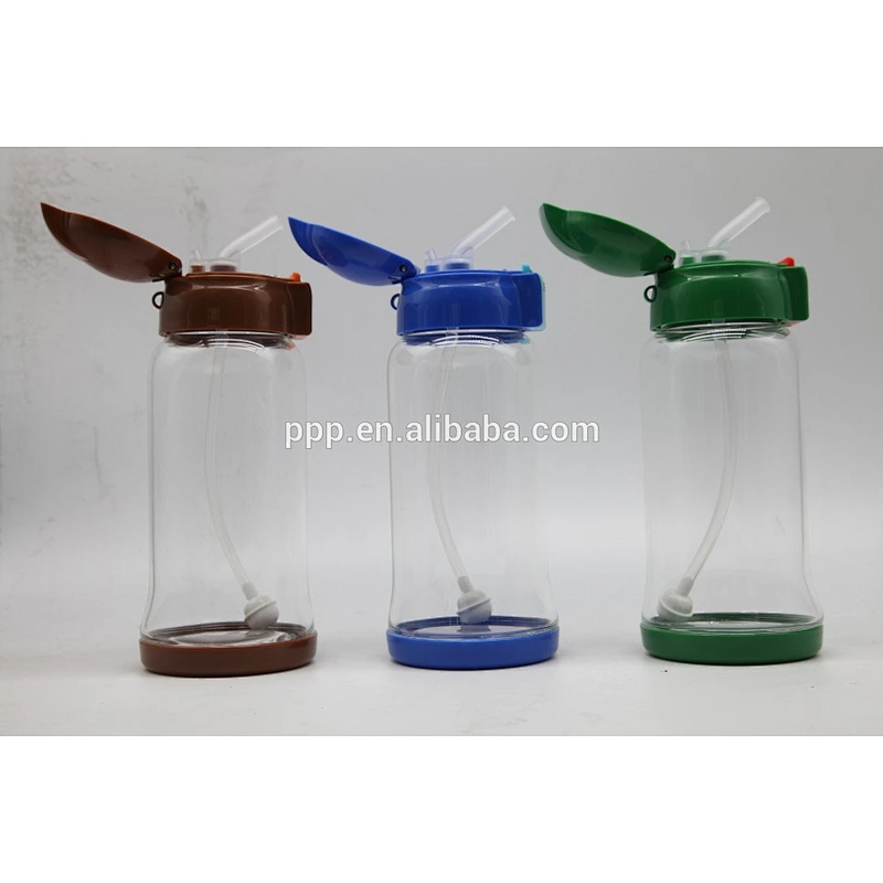 Easy carring kid's glass water bottle with straw and cup sleeve