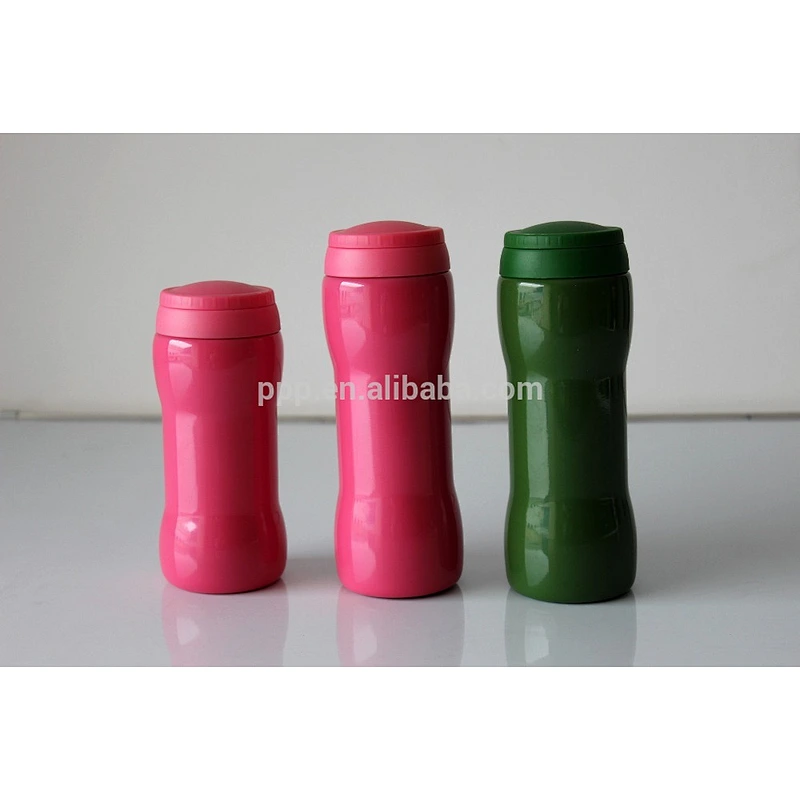 300ml/350ml/500ml double wall stainless steel double lids vacuum flask/creative design dumbbell bottle